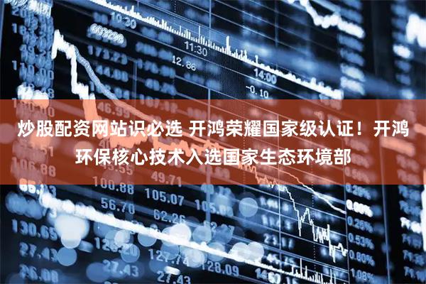 炒股配资网站识必选 开鸿荣耀国家级认证！开鸿环保核心技术入选国家生态环境部