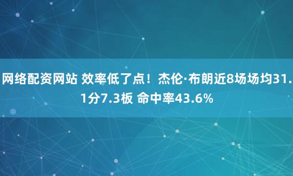 网络配资网站 效率低了点！杰伦·布朗近8场场均31.1分7.3板 命中率43.6%
